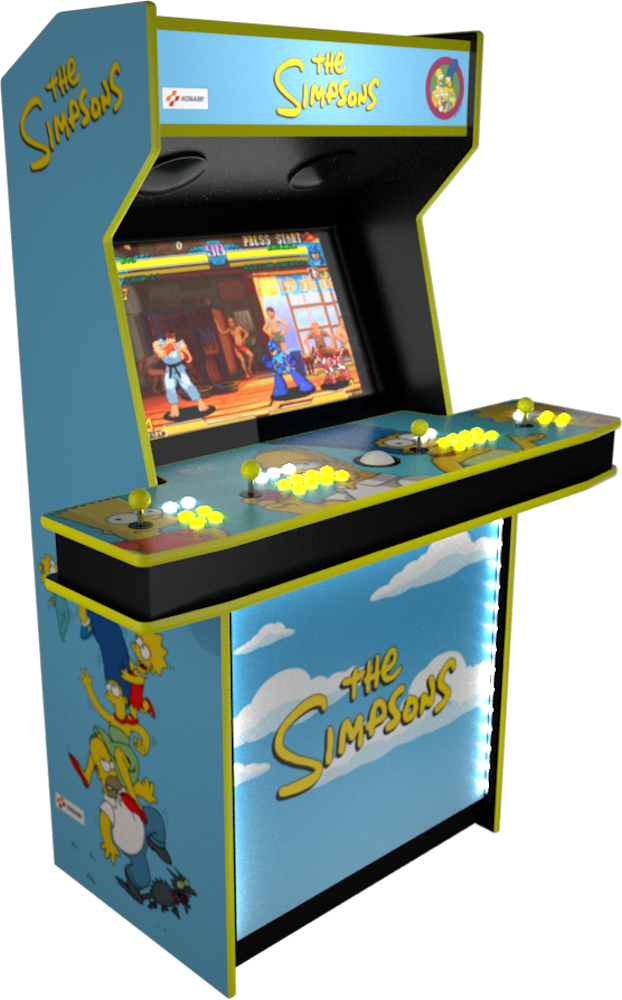 FULL-SIZED FOUR PLAYER UPRIGHT ARCADE GAME WITH TRACKBALL FEAT