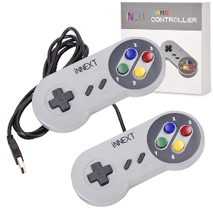 iNNEXT SNES Style USB Controllers (Light Grey)